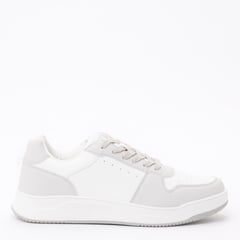 BEARCLIFF - Tenis para Hombre Moda Semi Formal Blanco Gris Allona