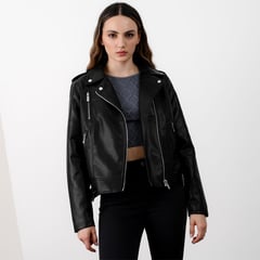 DENIMLAB - Chaqueta Mujer Efecto cuero