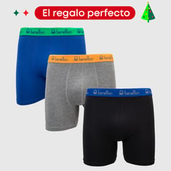 BENETTON - Boxers Hombre Pack de 3 Algodón