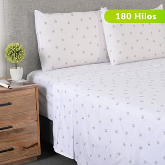 BENETTON - Sabanas de Algodón 180 Hilos para cama Sencillo,Doble, Queen. Juego de Sábanas Estampada Massimo