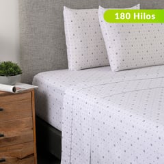 BENETTON - Sábanas de Algodón 180 Hilos Suave Benetton. Juegos de Sábanas Estampadas para cama Doble, Queen y King