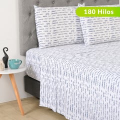 MICA - Sábanas de Algodón 180 Hilos Suave . Juegos de Sábanas Estampadas para cama Sencillo, Doble, Queen y King