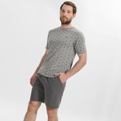 NEWPORT - Conjunto de pijama con short para Hombre Corta Manga corta de Algodón