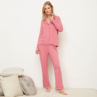 BENETTON - Pijama completa con pantalón Mujer Largo Manga larga