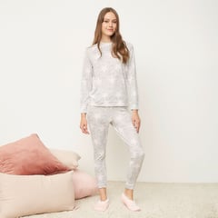 SYBILLA - Set de regalo pijama completa con pantalón + pantuflas para Mujer