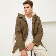 BASEMENT - Chaqueta para Hombre Con capota de Algodón