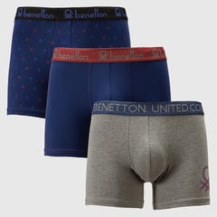 BENETTON - Boxers para Hombre Pack de 3