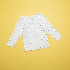 YAMP - Camiseta para Bebé niña con Flores Manga larga en Algodón