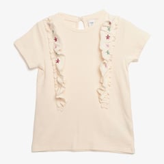 YAMP - Camiseta para Niña con Boleros Manga corta en Algodón