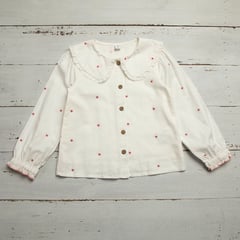 YAMP - Blusa para Niña con Boleros Manga larga en Algodón