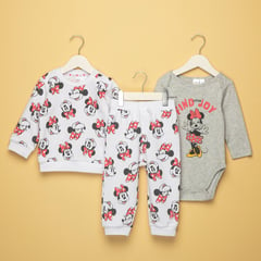 MINNIE - Conjunto Saco + pantalón + body para Bebé niña en Algodón