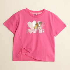 BARBIE - Camiseta Niña con Estampado Manga corta Algodón