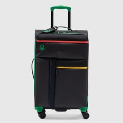 BENETTON - Maleta blanda de viaje 18 Kg Bodega Ruedas 360° candado TSA