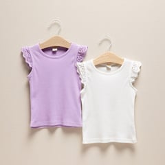 YAMP - Camisetas Bebé niña Pack de 2 unidades Algodón