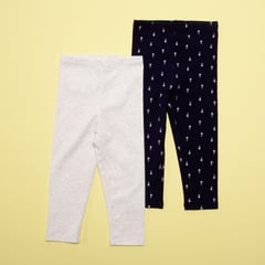 YAMP - Leggings Bebé niña Pack de 2 unidades Cintura elásticada Algodón