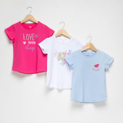 YAMP - Camiseta Niña con Estampado Manga corta