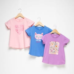 YAMP - Camiseta Niña con Estampado Manga corta