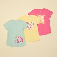 YAMP - Camiseta Niña con Estampado Manga corta