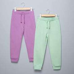 YAMP - Pantalones Niña Pack de 2 unidades Cintura elásticada Jogger Algodón