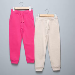 YAMP - Pantalones Niña Pack de 2 unidades Cintura elásticada Jogger Algodón