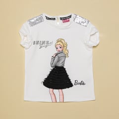 BARBIE - Camiseta Niña con Estampado Manga corta Algodón