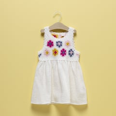 YAMP - Vestido Bebé niña con Bordado Algodón