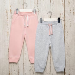 YAMP - PantalonesBebé niña Pack de 2 unidades Cintura elásticada Jogger