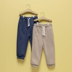 YAMP - Pantalones Bebé niño Pack de 2 unidades Cintura elásticada Jogger Tiro medio