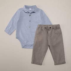 YAMP - Conjunto Camisa manga larga + pantalón para Bebé niño en Algodón