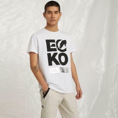 ECKO - Camiseta Hombre Manga corta con Logo de Algodón