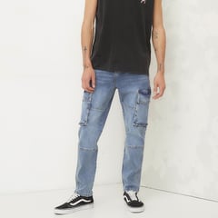 DENIMLAB - Jean Cargo Hombre de Algodón