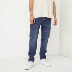 DENIMLAB - Jean Cargo Hombre de Algodón