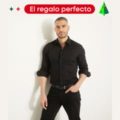 MOSSIMO - Camisa Hombre Manga larga Slim de Algodón