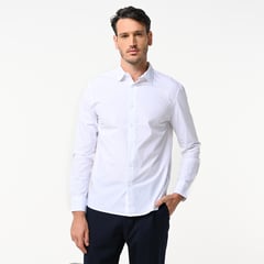 BASEMENT - Camisa Hombre Manga larga Slim Algodón