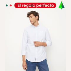 UNIVERSITY CLUB - Camisa Hombre Manga larga Slim Algodón