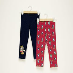 MINNIE - Leggings Niña Pack de 2 unidades Cintura elásticada de Algodón