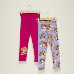 PAW PATROL - Leggings Niña Pack de 2 unidades Cintura elásticada de Algodón