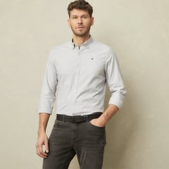 WOLF & HANK - Camisa casual Hombre Manga larga Slim de Algodón