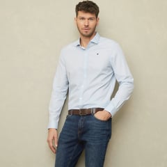 WOLF & HANK - Camisa Hombre Manga larga Slim Algodón