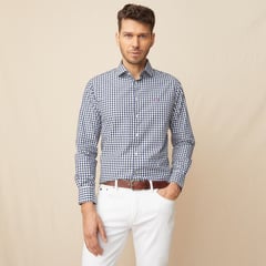 LA MARTINA - Camisa Hombre de Cuadros Manga larga Slim de Algodón