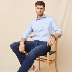 LA MARTINA - Camisa Hombre Manga larga Slim de Algodón