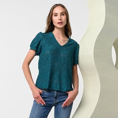 NEWPORT - Camiseta para Mujer con Ojalillo Manga larga