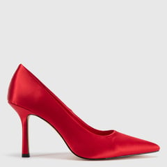 MOSSIMO - Tacones Mujer con tacón alto Descot2 moda Rojo