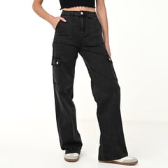 DOO AUSTRALIA - Pantalón Cargo Mujer Tiro alto de Algodón