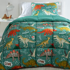 MICA KIDS - Edredón Infantil con exterior y relleno de Poliéster 300 GSM Dinox. Edredón Estampado para cama Sencillo y doble.