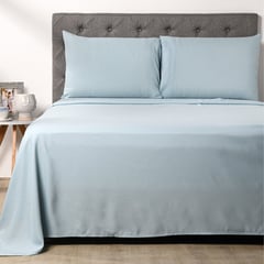 AMBIENTA - Sábana de Poliéster 75 GSM para cama Sencillo,Doble, Queen. Juego de Sábanas Lisa