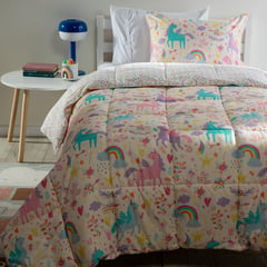 MICA KIDS - Edredón Infantil con exterior y relleno de Poliéster 300 GSM Dream. Edredón Estampado para cama Sencillo y doble.