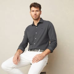 WOLF & HANK - Camisa Hombre Manga larga Slim de Algodón