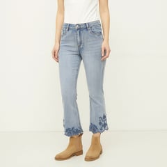 UNIVERSITY CLUB - Jean Cropped Mujer Tiro alto