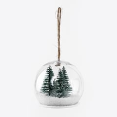 MICA - Bola de navidad transparente con árbol de navidad 8 cm